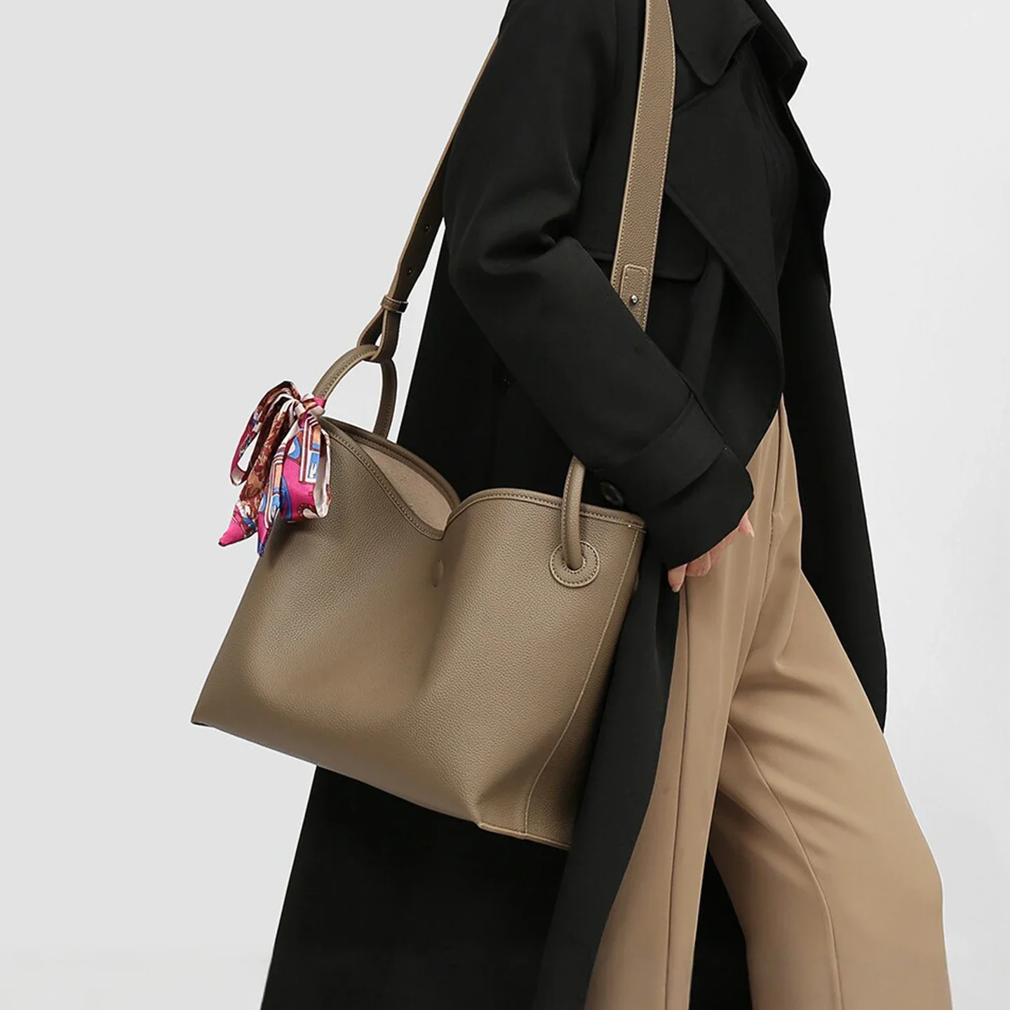 Women'S Bags Handbags - ライトラグジュアリー ハイエンド レディース トートバッグ PUレザー ソリッドカラー