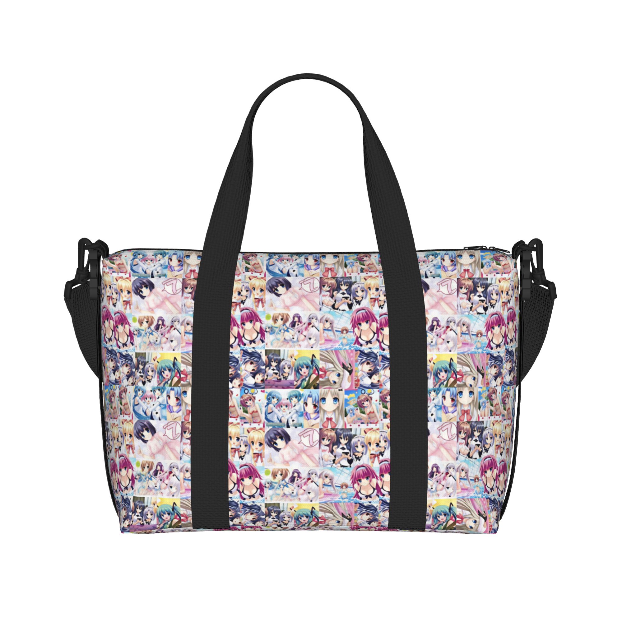 Women Bags Ru - 女性向け、カスタムデザインの大型T-To L-Love R-Ruトートバッグ。アニメ柄、ショルダーバッグ、ビーチバッグ、ジムバッグ、旅行バッグとして使用可能。