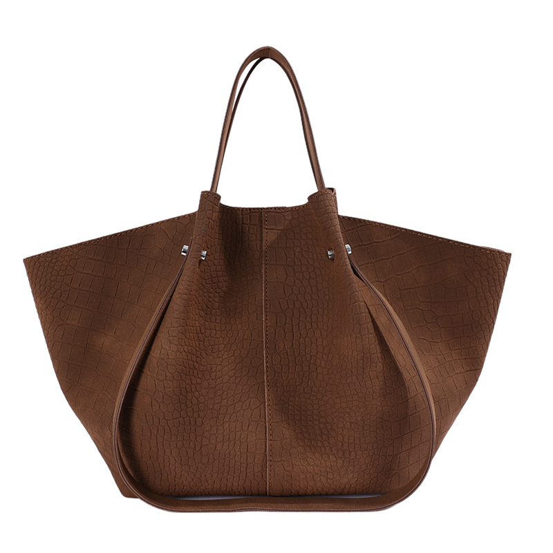 Women Bags On Sale - 高級感あふれるクロコダイル柄のレザー製トートバッグ。女性向け、デザイナーズブランド、大容量、肩掛け可能、エレガントなワイドウィングハンドバッグ。