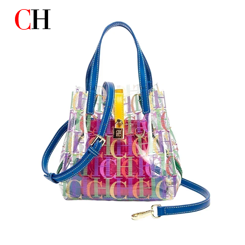CH レディース PVC 透明トートバッグ、カラフルなレター - Women'S Bags Handbags のレビューと価格