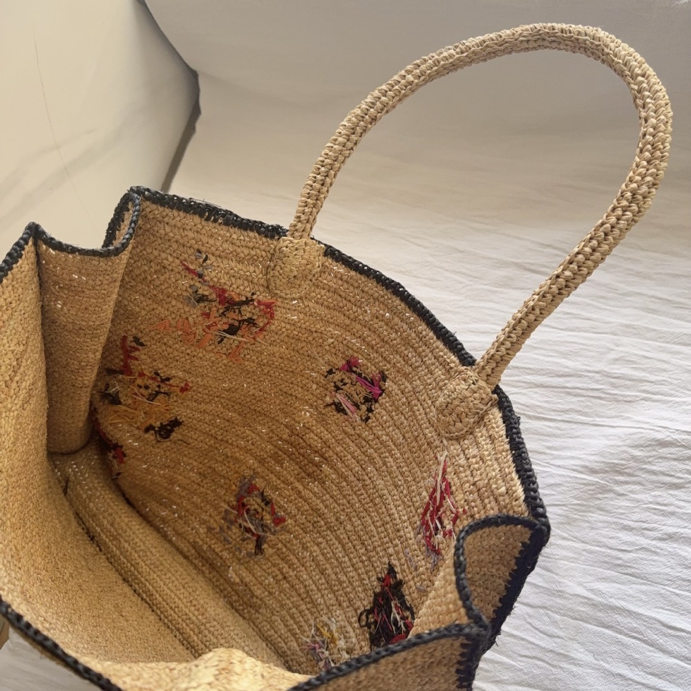 2026年新作ラフィア織りショルダーバッグ手刺繍可愛い小動物 - Women'S Raffia Bags のレビューと価格
