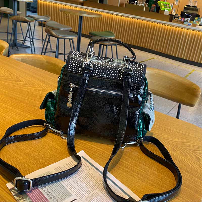 女性用バックパック,大容量ショルダーバッグ,合成皮革,ダイヤ - Women Bags Branded のレビューと価格
